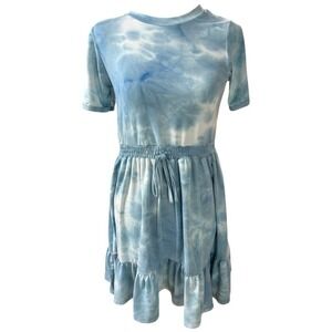 Girls Mabel + Honey Blue Tie Dye Short Sleeve‎ Dress Size 12